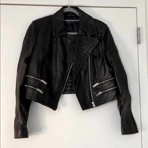 NWOT Rag & Bone dark brown cropped leather jacket